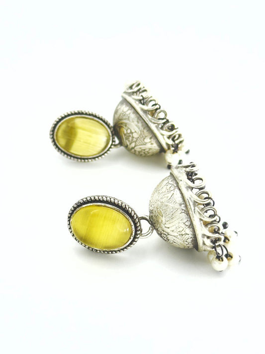 yellow  Antique  Jhumkis