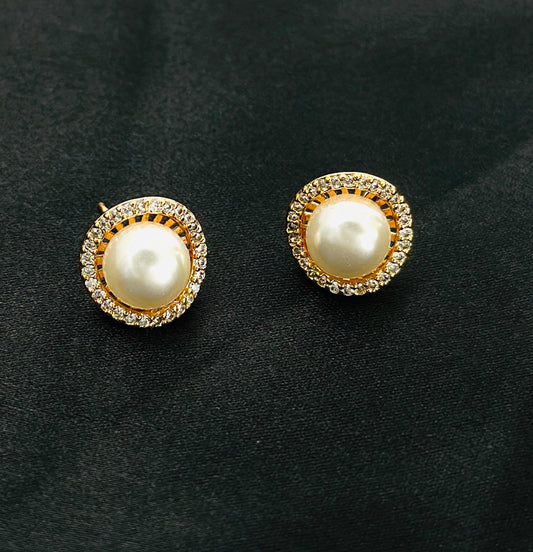 Rose pearl  studs