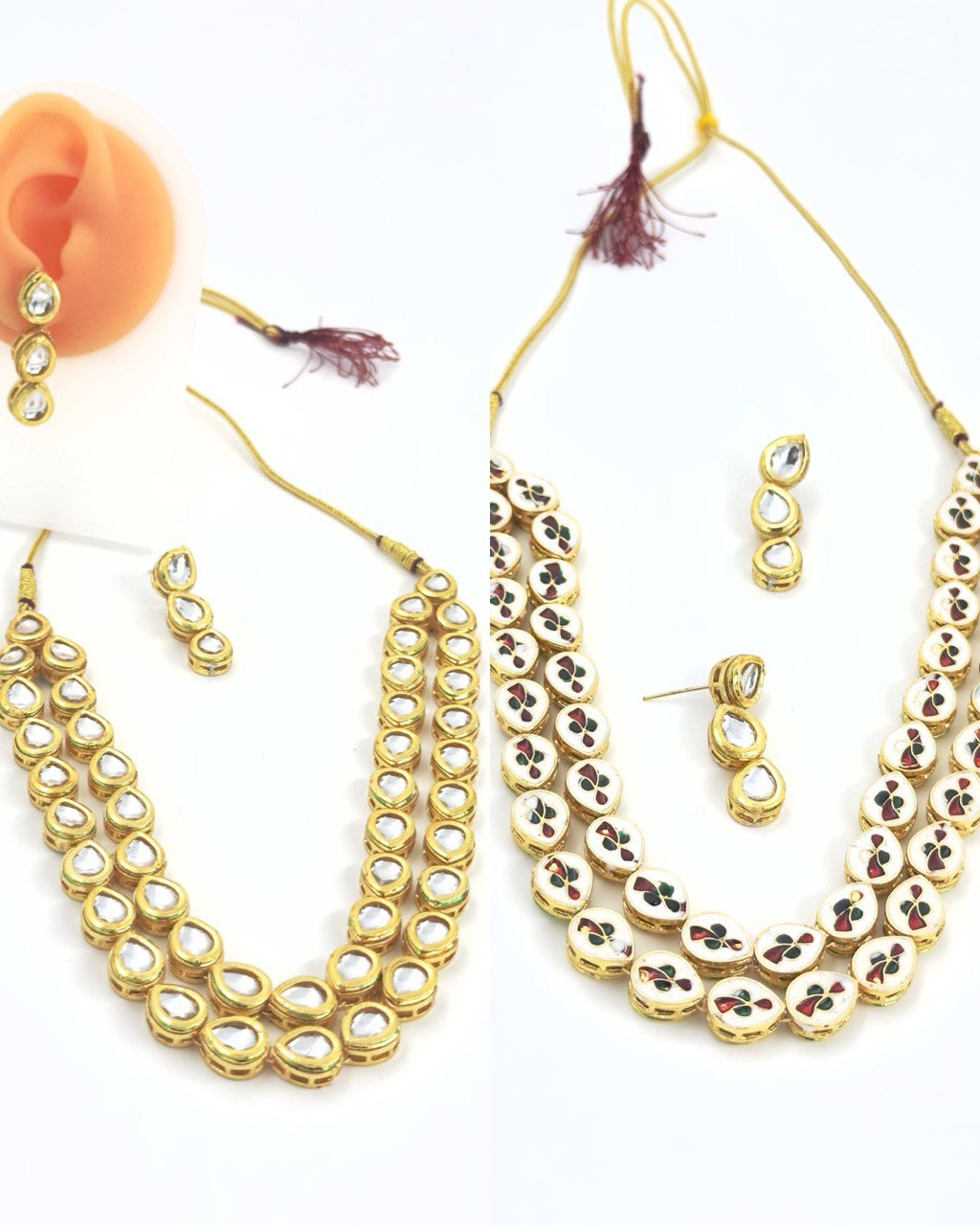 Dual 2 in 1 Kundan Necklace  set