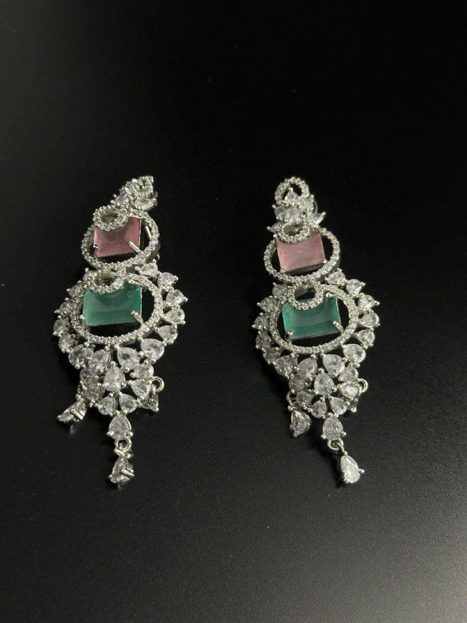 Multicolour American diamond dangler
