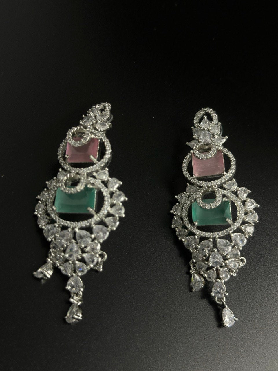 Multicolour American diamond dangler
