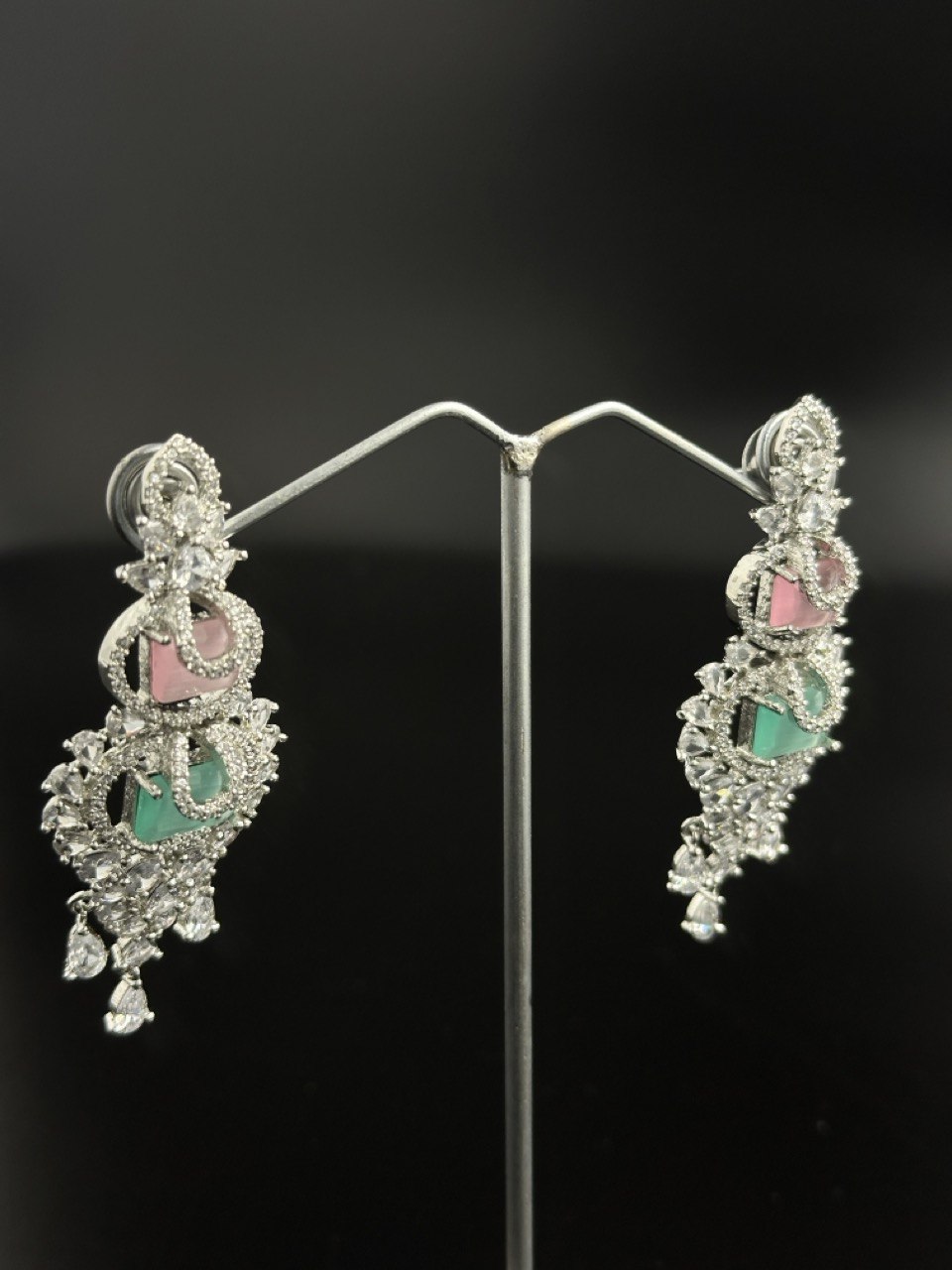 Multicolour American diamond dangler