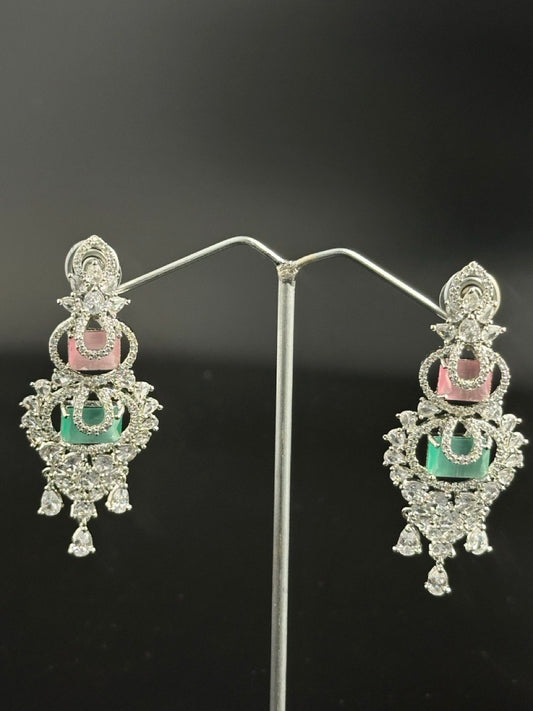 Multicolour American diamond dangler