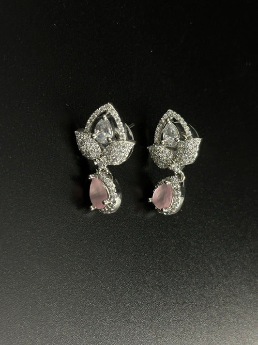 Pink American Diamond studs