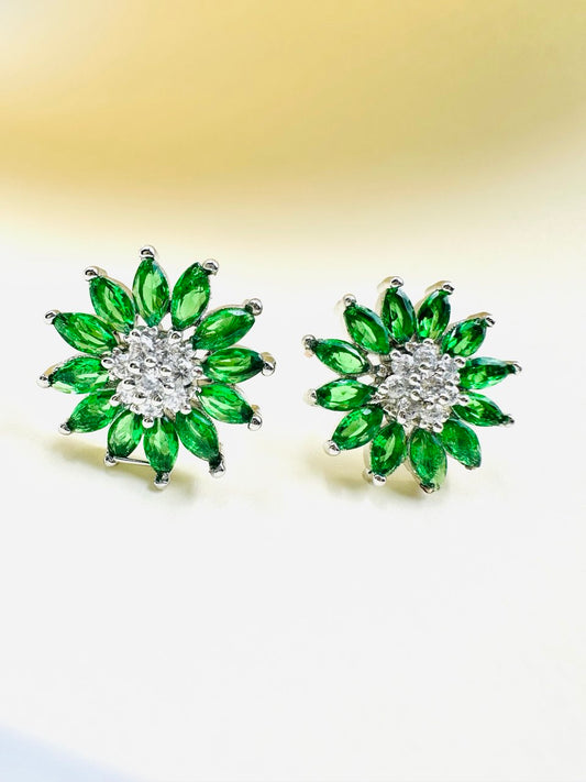 Green American Diamond studs