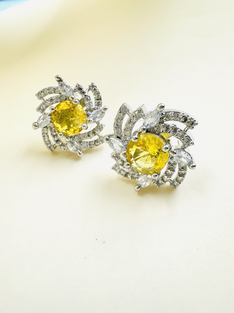 Yellow American Diamond studs
