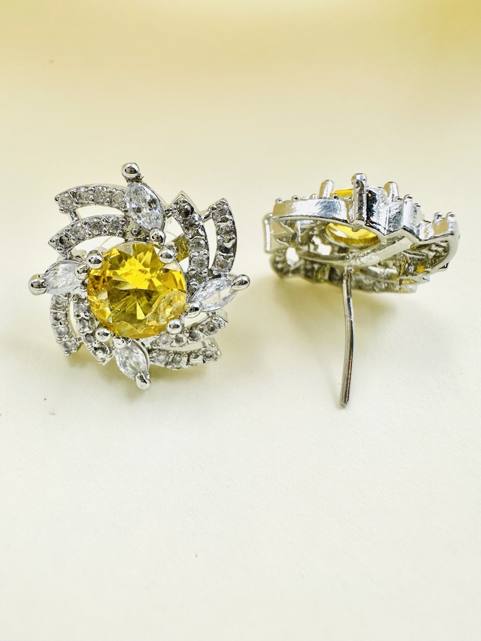 Yellow American Diamond studs