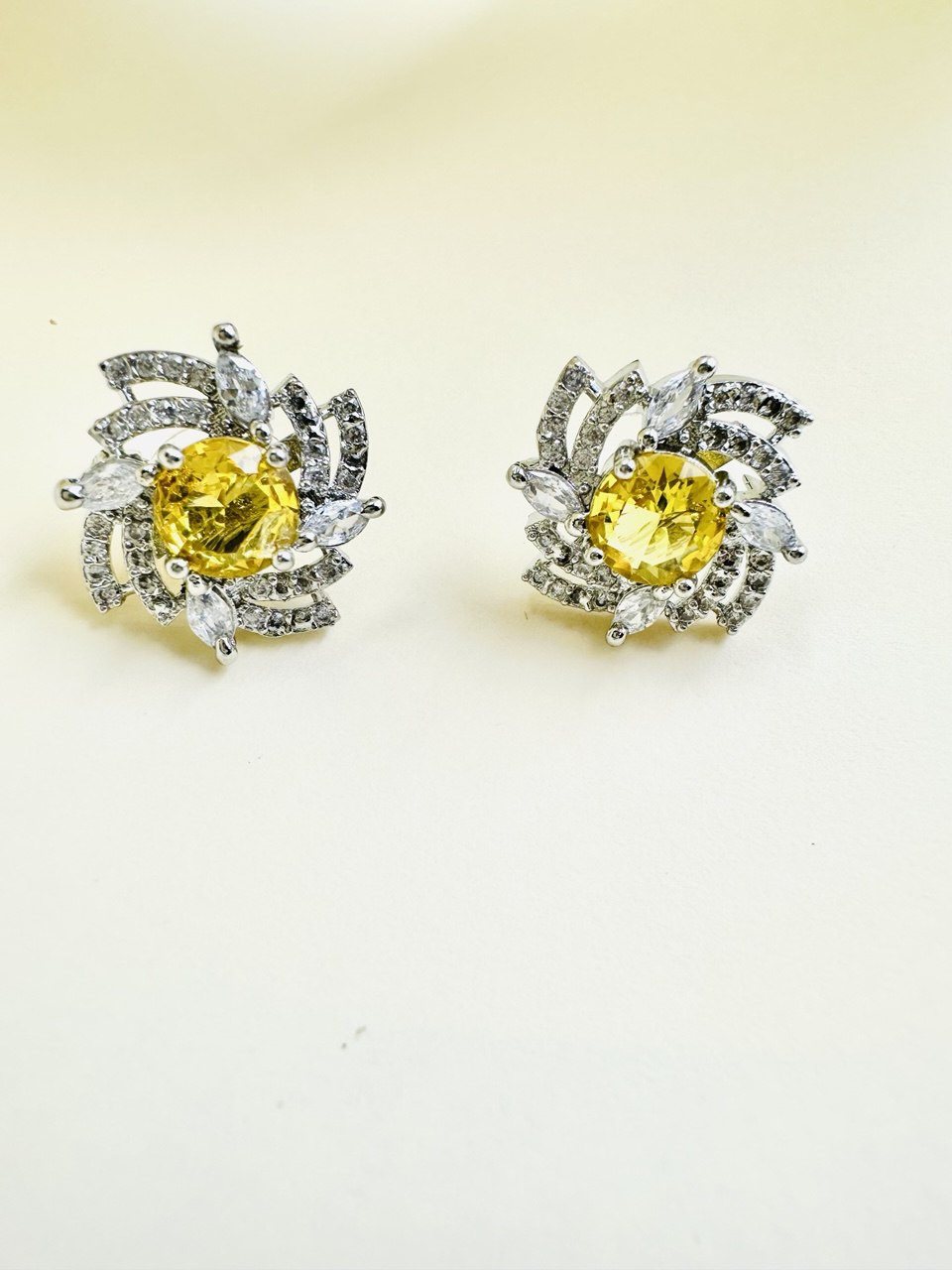 Yellow American Diamond studs