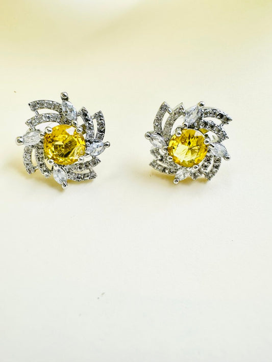 Yellow American Diamond studs
