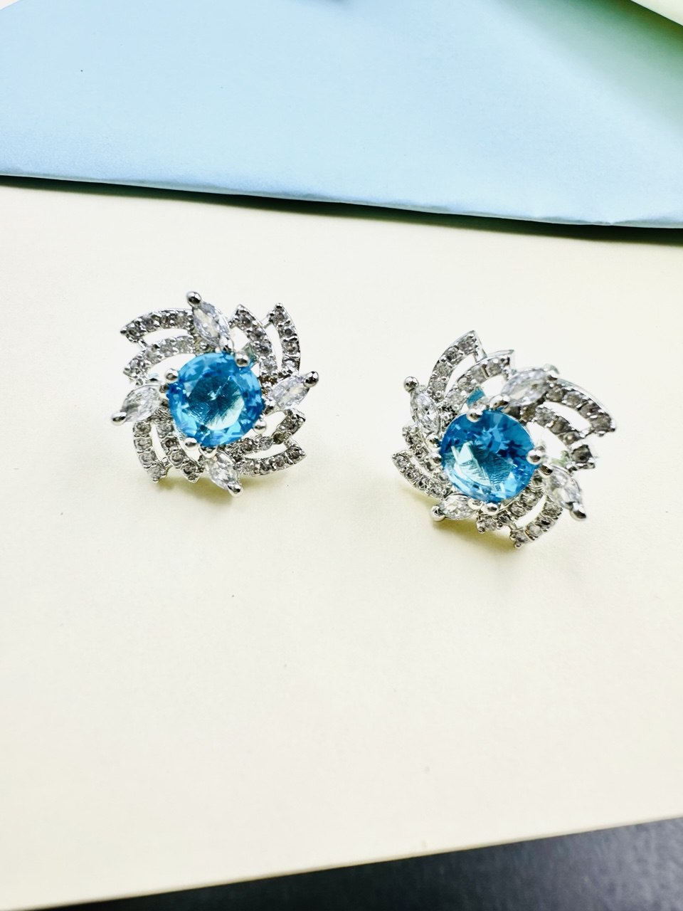 Blue American Diamond studs