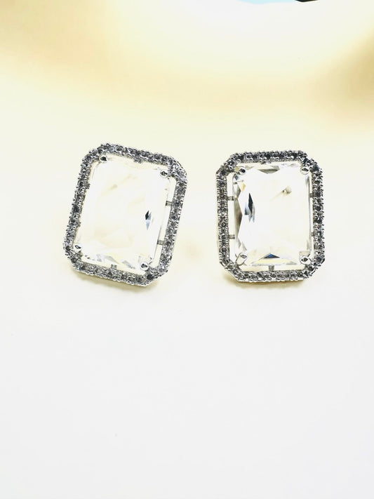 Geometric Square American Diamond studs