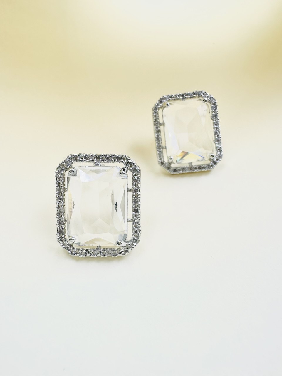 Geometric Square American Diamond studs