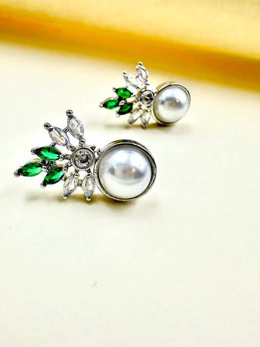 Green American Diamond studs