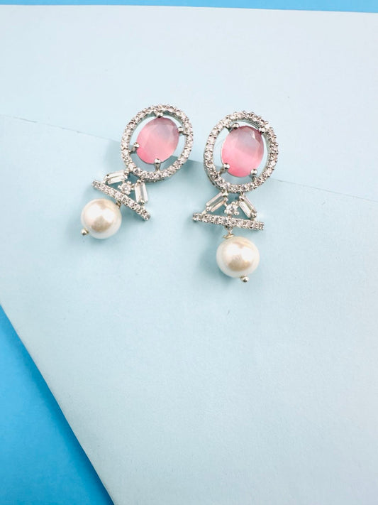 Pink American diamond   dangler