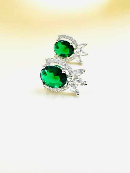 Green American Diamond studs