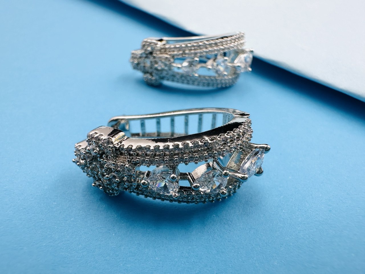 American Diamond stud hoops