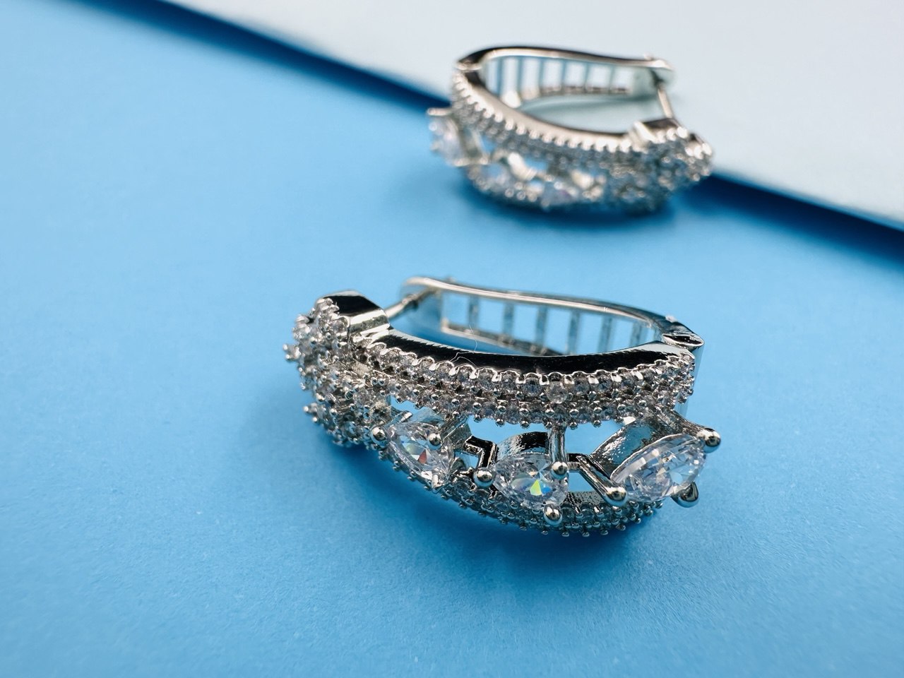 American Diamond stud hoops