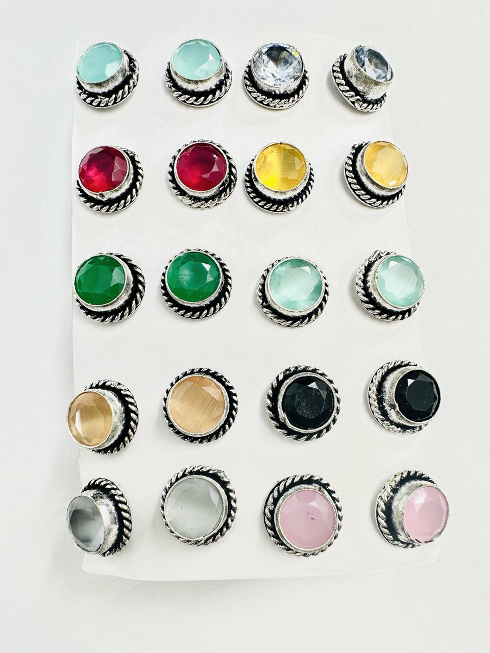 Oxidised german Silver studs combo