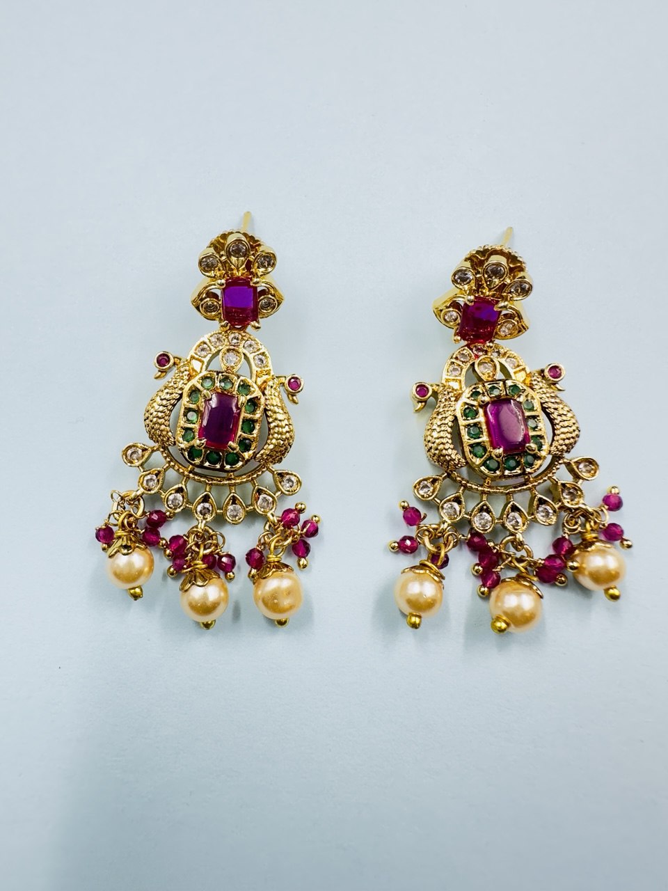 Ruby gold plated choker set