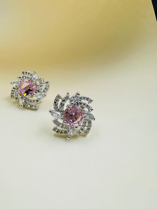 Pink  American Diamond studs
