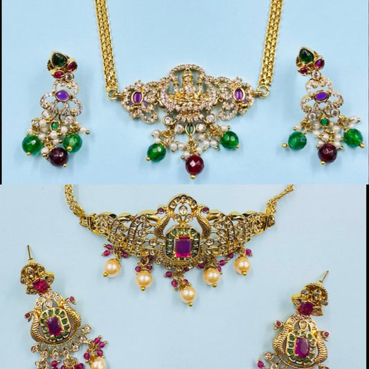 Antique gold plated choker set
